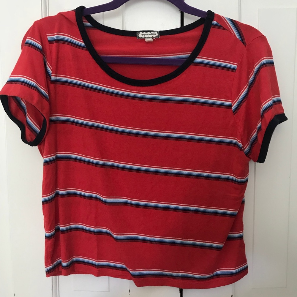 Crop stripped tee